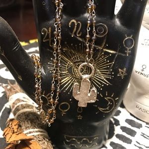 Druzy Cactus beaded necklace